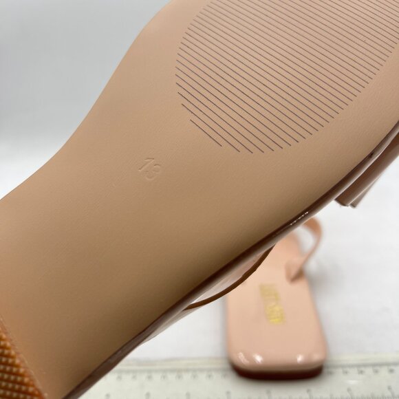 miss left Nude Versatile Open Toe Flip Flops Double Bowknots Slip on Sandal - Picture 6 of 8